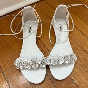 Dune London White Floral Sandals